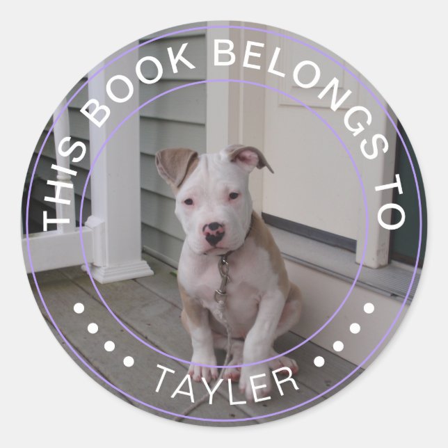 Photo This Book Belongs To Classic Round Sticker (Front)