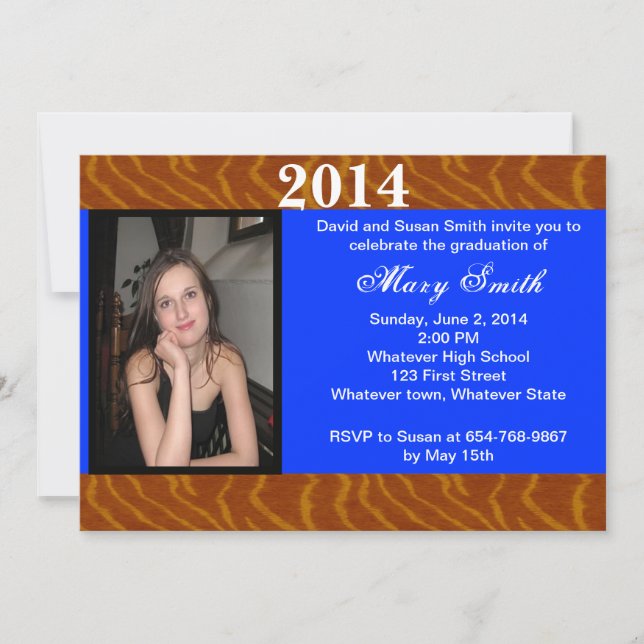 Photo Tiger Graduation Invitation (Front)