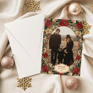 Photo Timeless Poinsettia Holiday Card