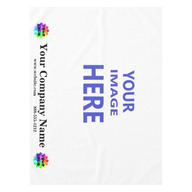 Photo Trade Show Tablecloth Custom Logo Business (Front)