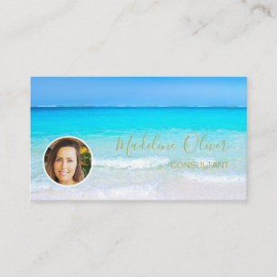 Photo Travel Professional Gold Ocean Beach Sea  Business Card