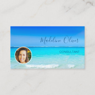 Photo Travel Professional Ocean Beach Sea Blue  Business Card