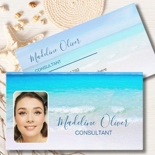 Photo Travel Professional Ocean Beach Sea Blue  Business Card