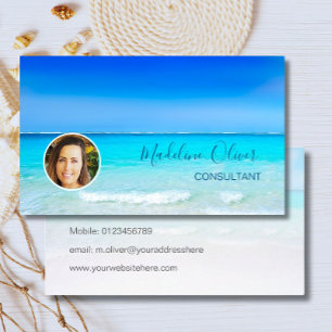 Photo Travel Professional Ocean Beach Sea Blue Business Card