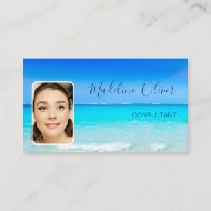 Photo Travel Professional Ocean Beach Sea Blue  Business Card