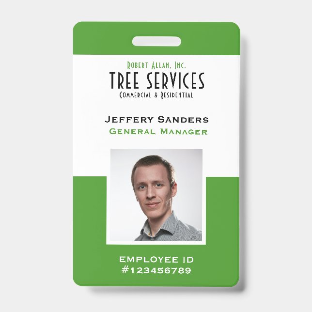 Photo Tree Service Employee Badge ID Badge (Front)