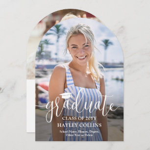 Photo & Trendy Script Graduation Announcement