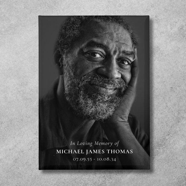 Photo Tribute Remembrance Funeral Memorial (Photo Memorial Button)