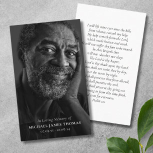 Photo Tribute Remembrance Funeral Memorial Card