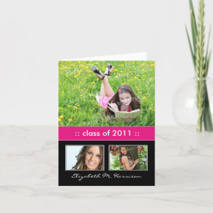 Photo Trio Custom Graduation Announcement Card