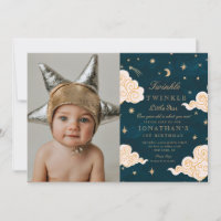 photo Twinkle Little Stars Cute Moon 1st Birthday