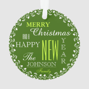 Photo Typography Christmas Ornament
