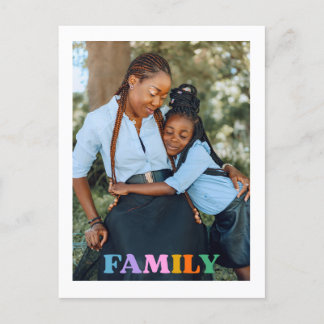 Photo typography family modern simple postcard