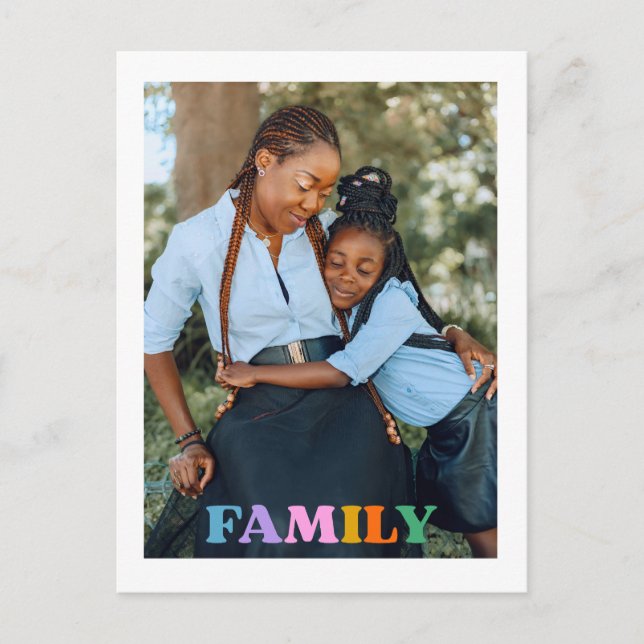 Photo typography family modern simple postcard (Front)