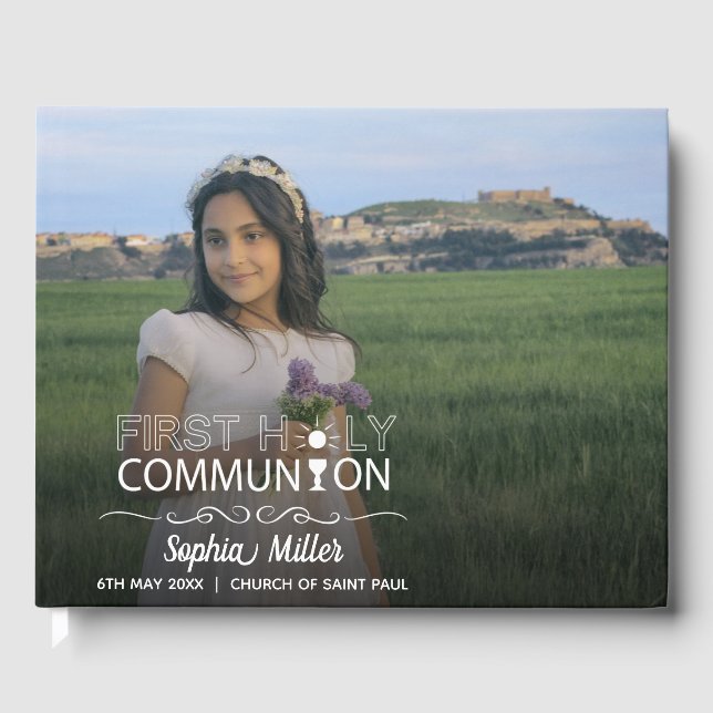 Photo Typography First Holy Communion - Guest Book (Front)