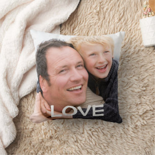 Photo Typography Love Throw Pillow