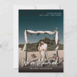 Photo Typography Wedding Announcement Vertical