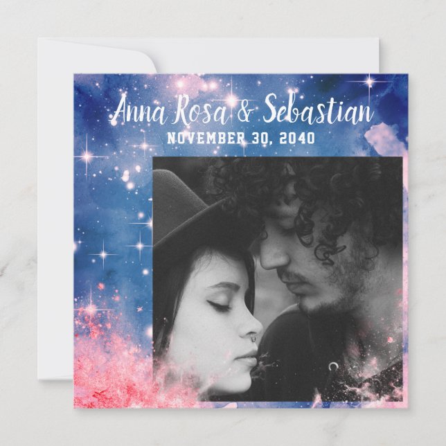 *~* Photo Upload Celestial Stars Save The Date (Front)