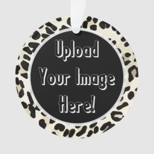 Photo Upload Leopard Print Frame Ornament