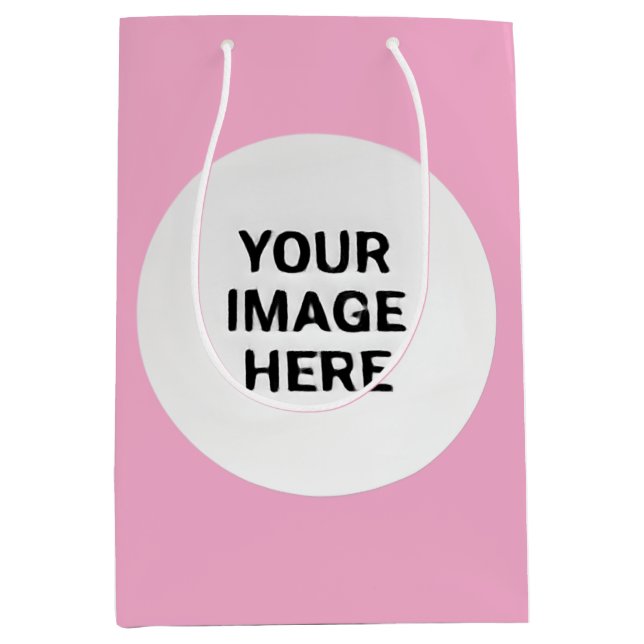 Photo Upload Sticker | Waterproof Square Label  Medium Gift Bag (Front)