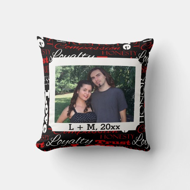 Photo Valentine's Day Word Collage Personalised Cushion (Front)