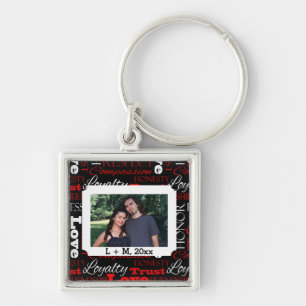 Photo Valentine's Day Word Collage Personalised Key Ring