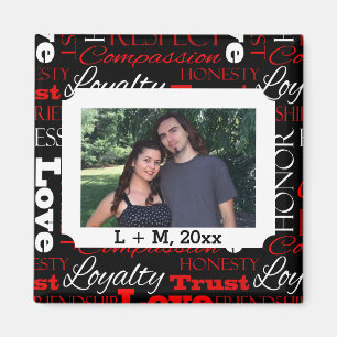 Photo Valentine's Day Word Collage Personalised Magnet