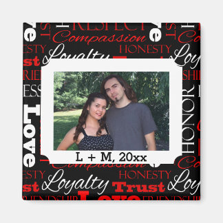 Photo Valentine's Day Word Collage Personalised Magnet