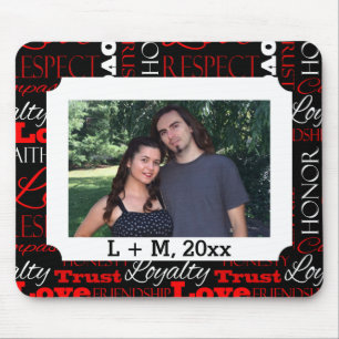 Photo Valentine's Day Word Collage Personalised Mouse Mat