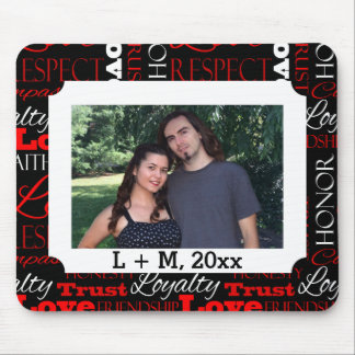 Photo Valentine's Day Word Collage Personalised Mouse Mat