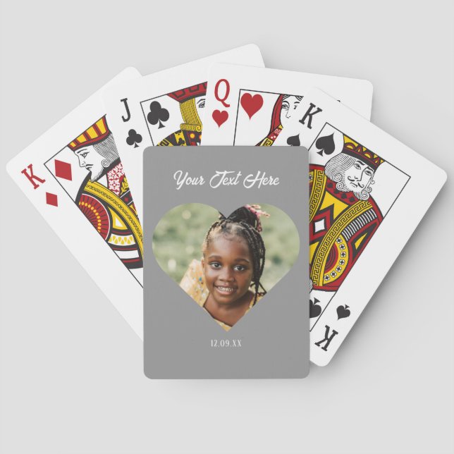 Photo Vertical Custom Text Playing Cards (Back)