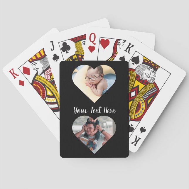 Photo Vertical Custom Text Playing Cards (Back)