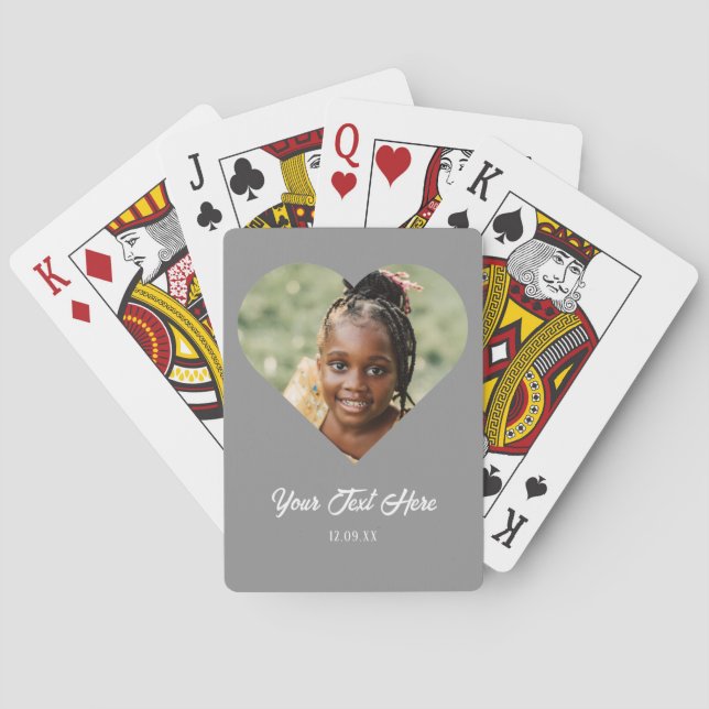 Photo Vertical Custom Text Playing Cards (Back)