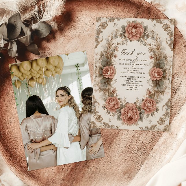 Photo Victorian Royal Elegance Bridal Shower Thank You Card (Creator Uploaded)