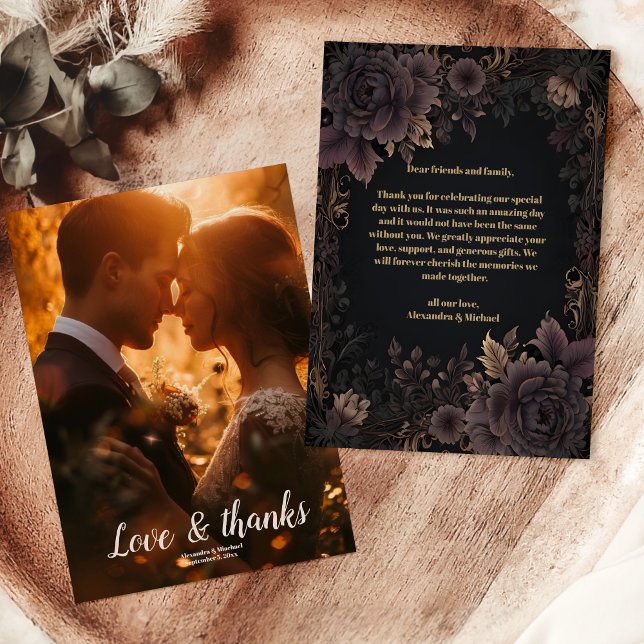 Photo Victorian Royal Gothic Wedding Thank You Card (Creator Uploaded)