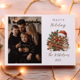 Photo Vintage Book Lover Christmas Holiday Card