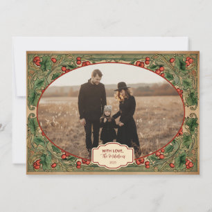 Photo Vintage Botanical Holiday Card