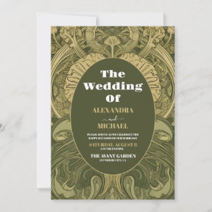Photo Vintage Floral Art Nouveau Wedding Invitation