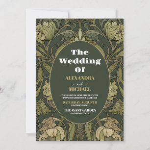 Photo Vintage Floral Art Nouveau Wedding Invitation