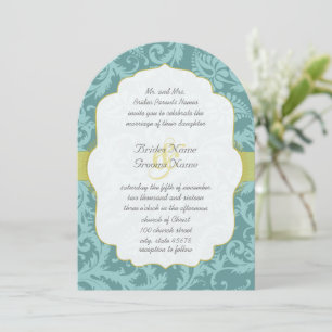 Photo Vintage Love Bird Damask Wedding Invite