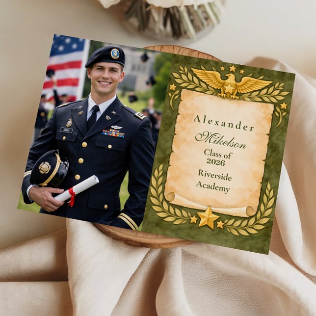 Photo Vintage Military Graduation Party Announcement (Creator Uploaded)