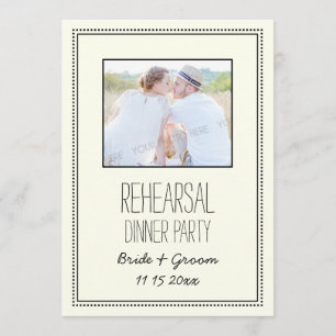 Photo Vintage Wedding Rehearsal Dinner Party Invitation