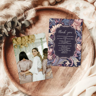 Photo Vintage William Morris Lavender Bridal Thank You Card