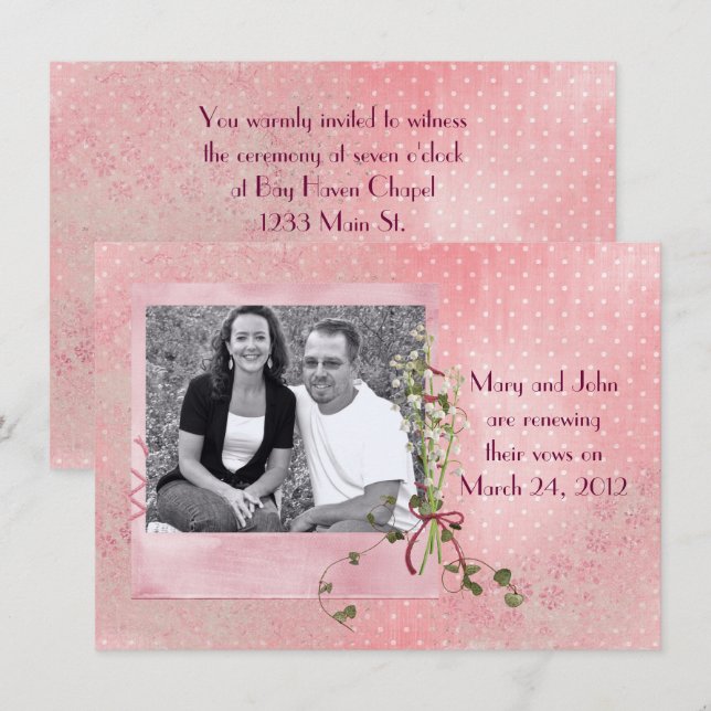 Photo Vow Renewal Invite (Front/Back)