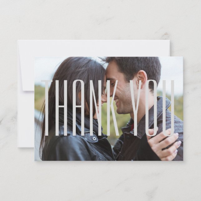 Photo W/ Empire Letters -3x5 Thank You Flat Card (Front)