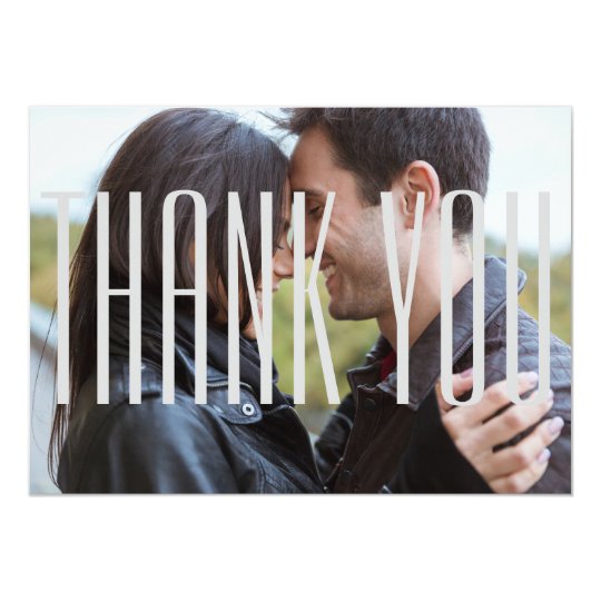 Photo W/ Large Empire Letters -Thank You Flat Card