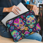 Photo Wallet Laptop Sleeve<br><div class="desc">A mesmerising mosaic of colourful sugar skulls dancing in the dark. Dia De Los Muertos on a laptop sleeve makes a perfect gift for friends,  neighbours and office mates.</div>