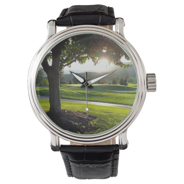 Photo watch, golf course, sunset, wristwatch, golf watch (Front)