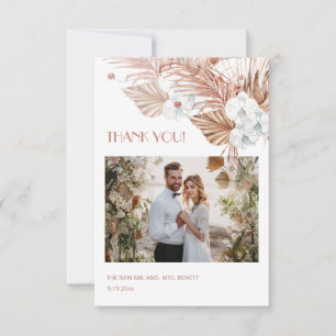 Photo Watercolor Boho Thank You Card