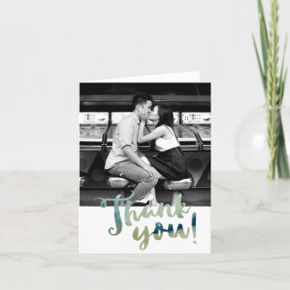 Photo Watercolor Thank You Folding Card